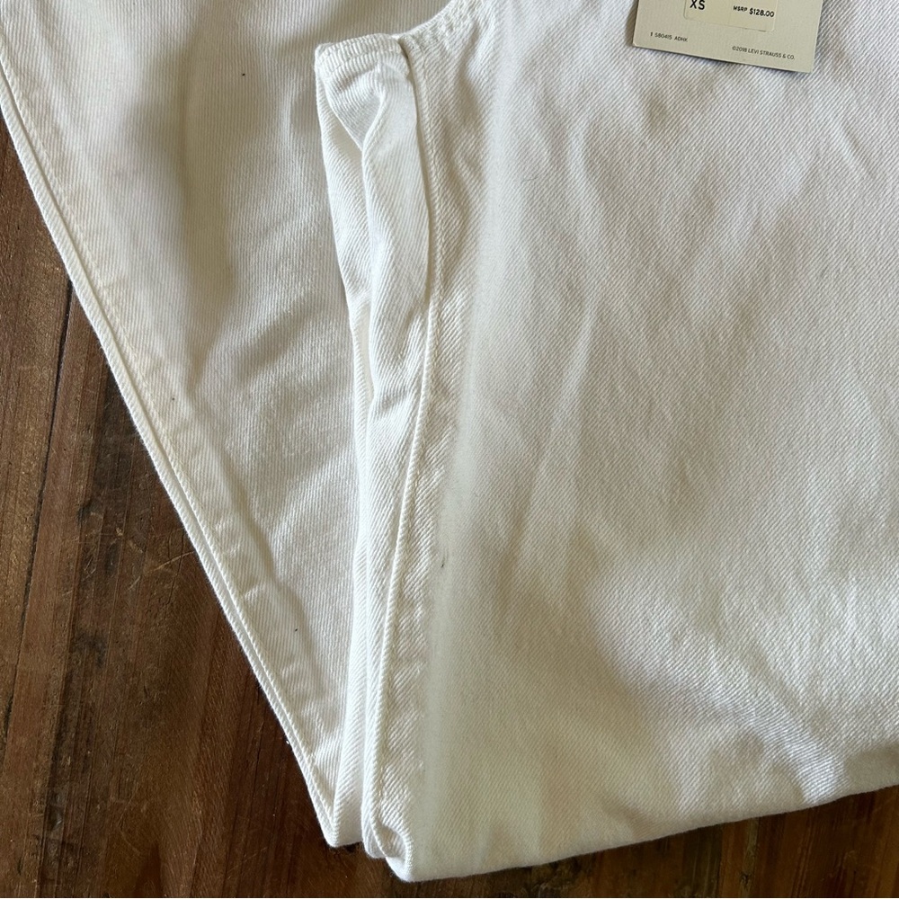 Levi's Premium Women's White Bib Overalls Jeans - Picture 5 of 14